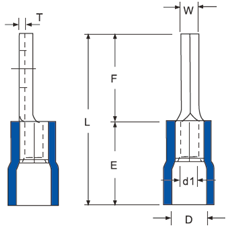 Vinyl-insulated Pin Terminals-Single Crimp