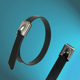 Epoxy Semi-Coated Ball-lock Stainless Steel Cable Ties