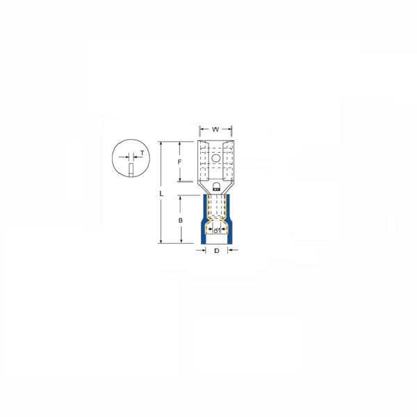 Vinyl Insulated Female Push-on-Double Crimp