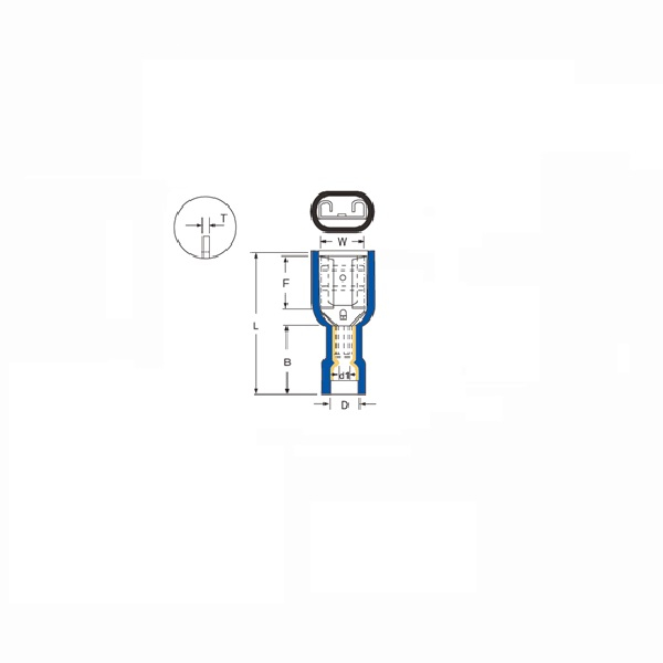 Vinyl Fully-insulated Female Push-on-Double Crimp