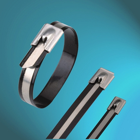 PA11 Pattern-Coated Ball-lock Stainless Steel Cable Ties