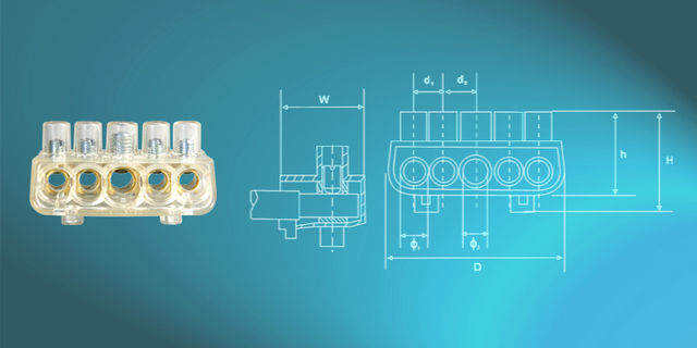 One-Side Entry Polycarbonate Terminal Blocks - OEM 5 Pole