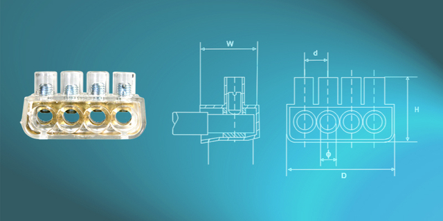 One-Side Entry Polycarbonate Terminal Blocks - OEM 4 Pole