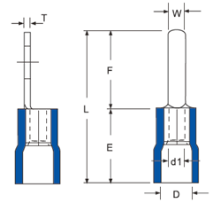 Vinyl-insulated Blade Terminals-Single Crimp