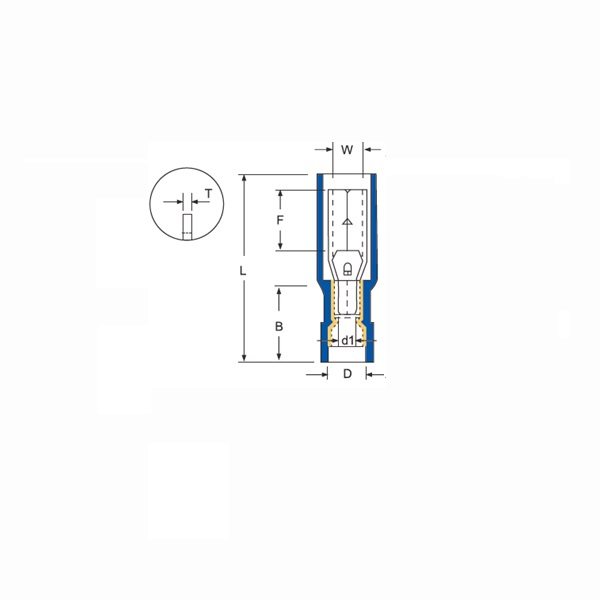 Vinyl Fully-insulated Bullet Receptacles-Double Crimp