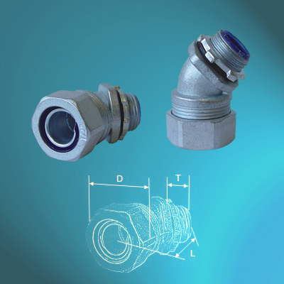  External Thread Zinc Alloy 45℃ Connectors