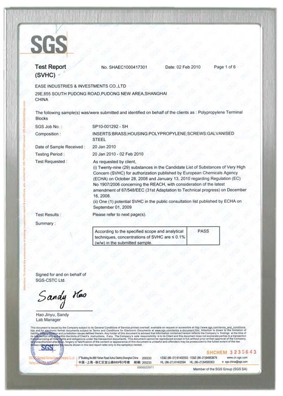 RoHS Compliance for Terminal Block