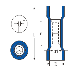 Vinyl-insulated Butt Connectors
