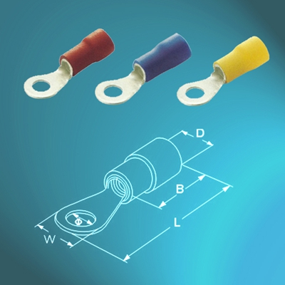 Vinyl-insulated Ring Terminals-Single Crimp
